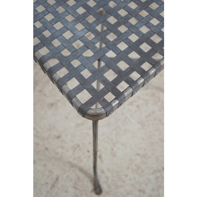 Metal Set of 4 Mid Century Modern Woven Metal Seat Bistro Chairs For Sale - Image 7 of 18