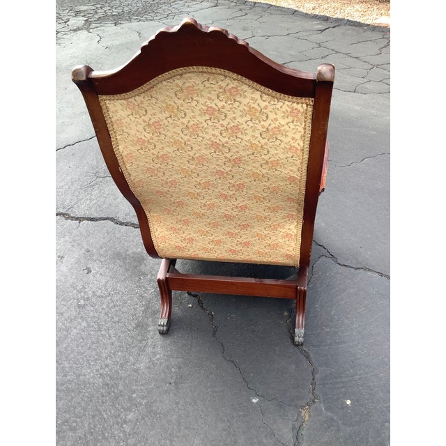 1970s Vintage Swan Neck Arm Tapestry Rocking Chair Chairish