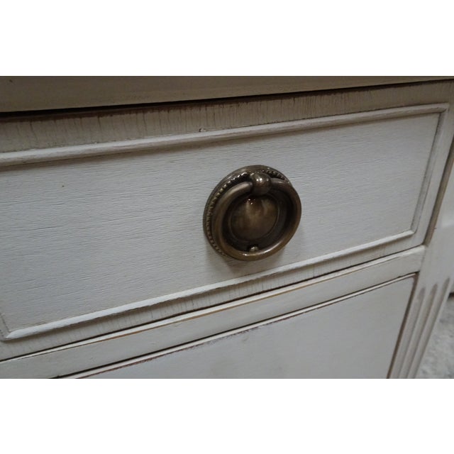 Antique White Gustavian Style Angle Front Nightstands For Sale - Image 8 of 8