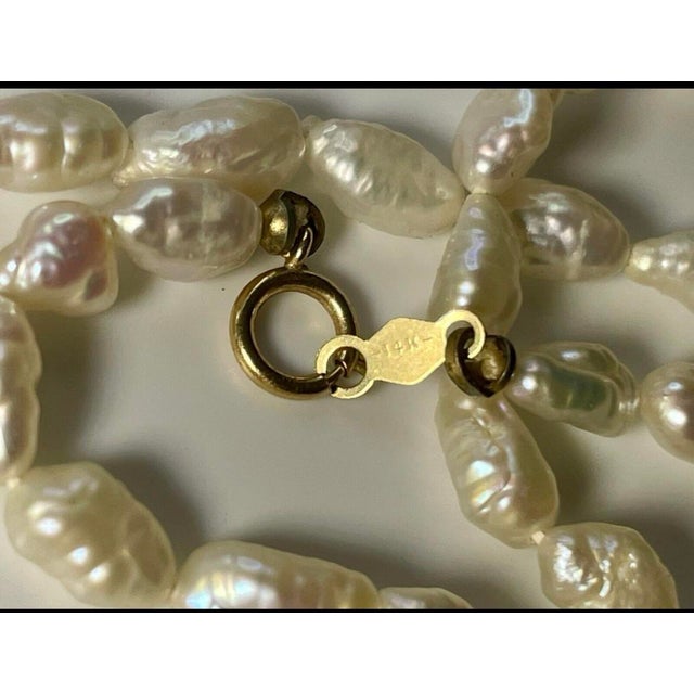 Late 20th Century 14k Gold Hessonite Garnet 7mm. Salt Water Pearl Necklace & via Bracelet Set For Sale - Image 4 of 5