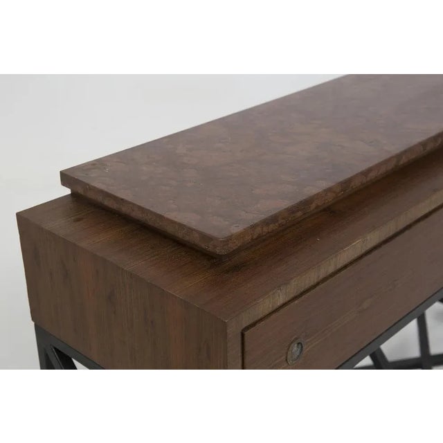 Black Italian Wood and Beveled Crystal Console Table by Banfi, Belgioioso & Peressutti, 1941 For Sale - Image 8 of 11