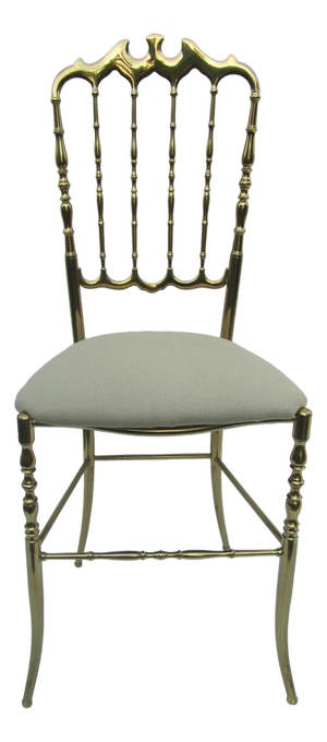 Italian Side Chair in Golden Brass by Giuseppe Gaetano Descalzi for Chiavari, 1950s