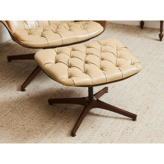 Mid-Century Modern Styled After George Mulhauser Mr. Chair and Ottoman For Sale - Image 3 of 12