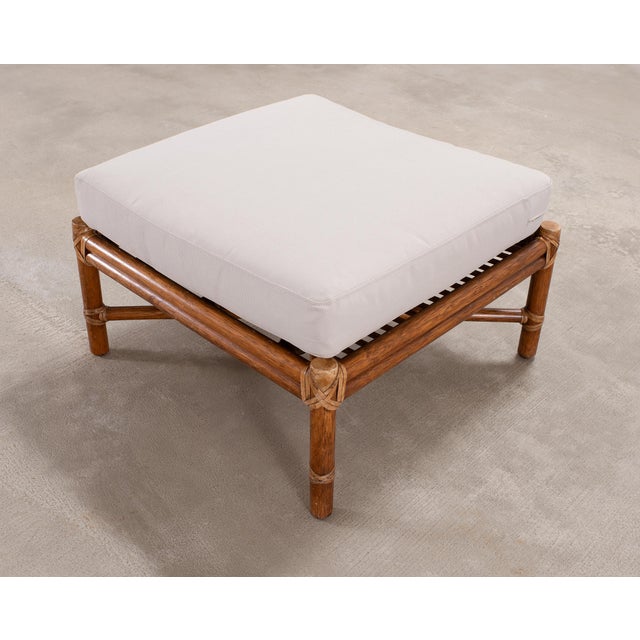 Pair of McGuire Organic Modern Rattan Lounge Chairs + Ottoman For Sale - Image 17 of 18
