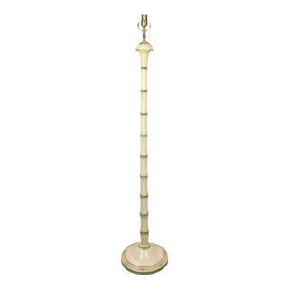 Vintage Pale Faux Bamboo Floor Lamp For Sale
