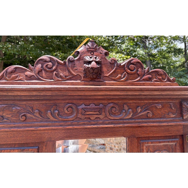 Antique European Hall Tree With Center Mirror, Glove Box and Umbrella Stands For Sale - Image 9 of 11