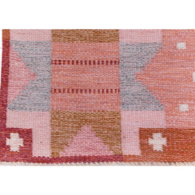 Mid-Century Modern Doris Leslie Blau Swedish Flat Woven Rug by Ingegerd Silow For Sale - Image 3 of 10