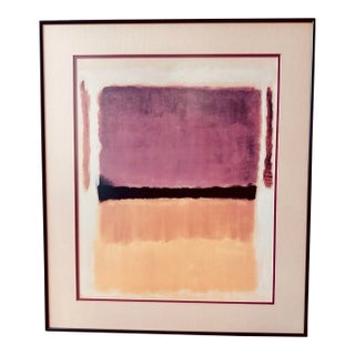 Vintage Bauhaus-Inspired Color Field Abstract Print, Framed For Sale
