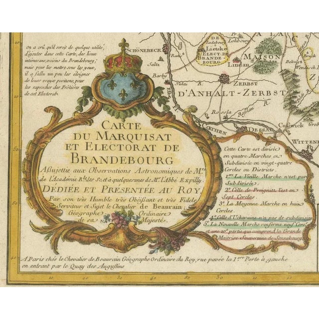Beige Map of the Margraviate and Electorate of Brandenburg by De Beaurain, 1750 For Sale - Image 8 of 10
