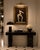 Striking 1970s figurative oil painting by J. Banas depicting a female acrobat or dancer balancing in a dramatic contortion...