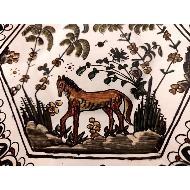 Brown Hexagonal Plate from Barreira Condeixa Portugal S XVII, 1960 For Sale - Image 8 of 10