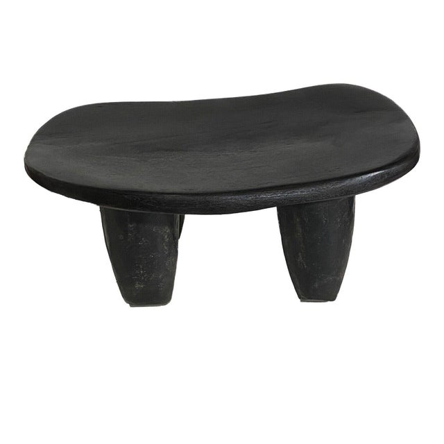 1980s African Senufo Wood Milk Stool I . Coast 15" W For Sale - Image 5 of 6