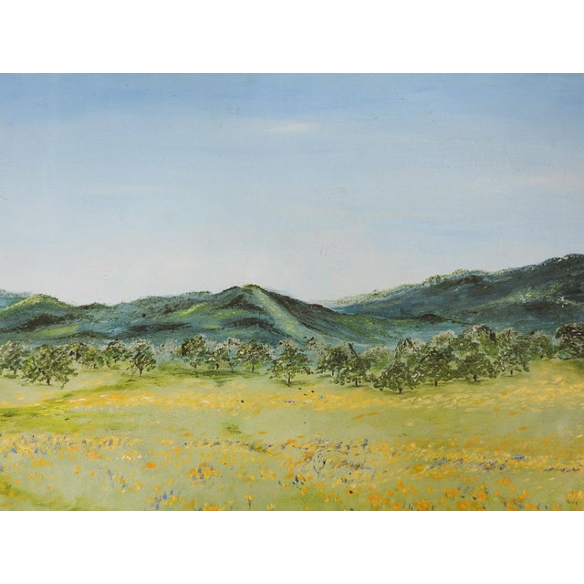 Green 1974 Mountain Wildflower Valley Landscape Painting For Sale - Image 8 of 10