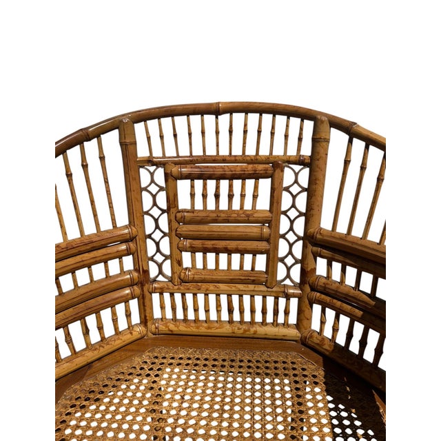 Chinoiserie Mid 20th Century Pair of Brighton Pavilion Burnt Bamboo Pagoda Chairs For Sale - Image 3 of 15