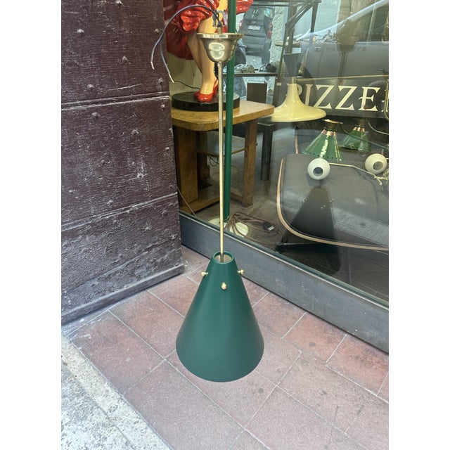 Vintage Brass Cone Chandelier, 1970s For Sale - Image 6 of 6
