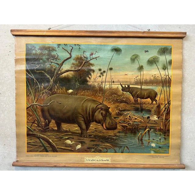 Vintage Linen School Map For Sale - Image 11 of 11