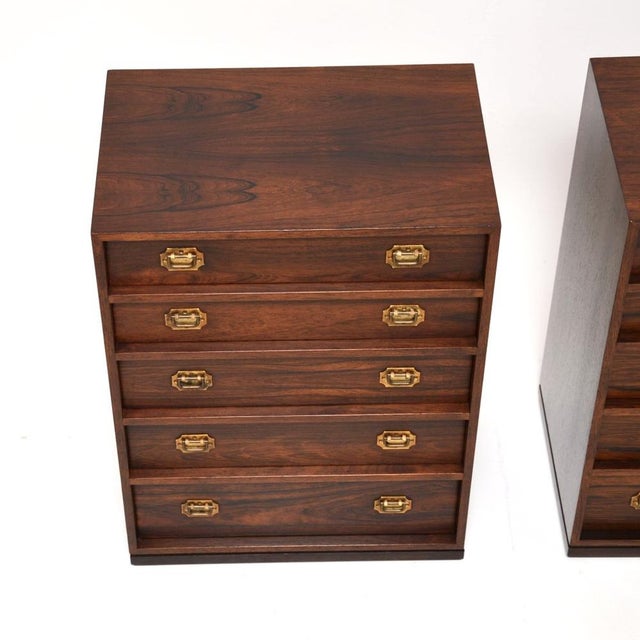 1960s Vintage Danish Bedside Chests by Henning Korch for Silkeborg, 1960s, Set of 2 For Sale - Image 5 of 11