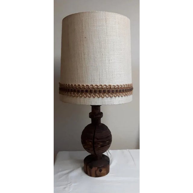 Vintage German Table Lamp in Spruce from Temde, 1970s For Sale - Image 6 of 6