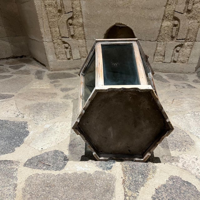 Brown French Rustic Antique Wood Candle Lantern For Sale - Image 8 of 9