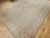 Textile Vintage Turkish Oushak Hand-Knotted Rug in Open Geometric Pattern in Pale Green, Yellow, Pink For Sale - Image 7 of 17