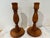 1960s Pair of Hand Turned Vintage Wooden Candle Stick Holders With Velvet Bottoms For Sale - Image 5 of 7