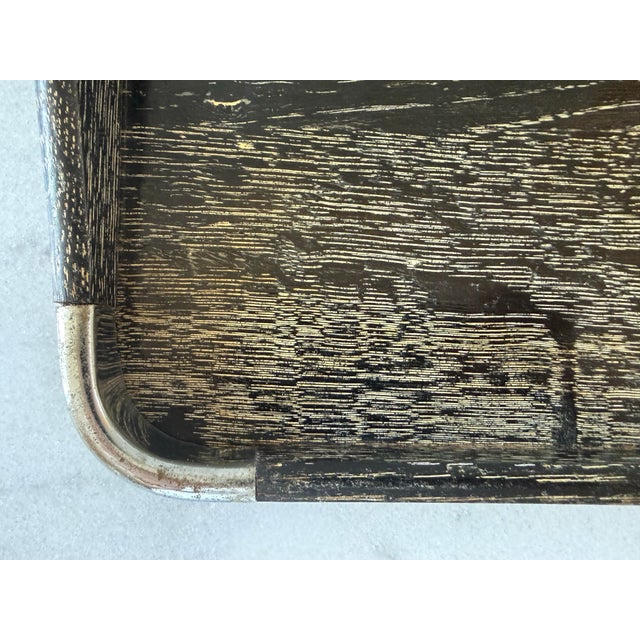 Wood Vintage Mid Century Black Wood Tray by Nasco For Sale - Image 7 of 10