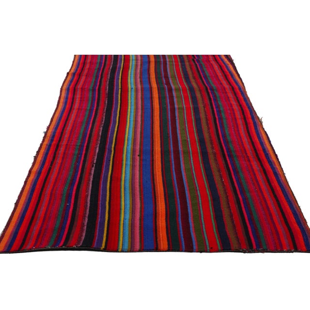 Vintage Turkish Striped Kilim Rug - 02'04 X 12'07 For Sale - Image 4 of 9