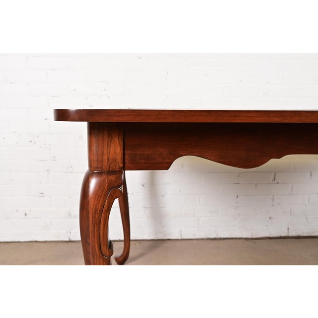 Harden Furniture Queen Anne Solid Cherry Wood Parquet Top Extension Dining Table, Newly Refinished For Sale - Image 11 of 16