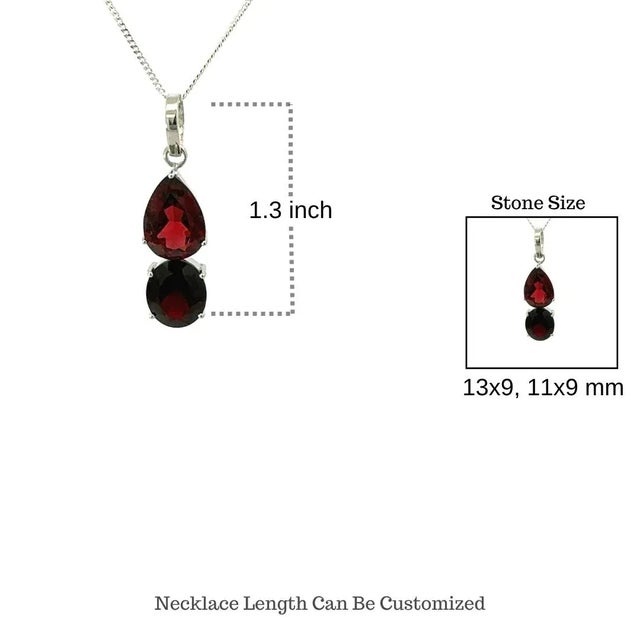 Classic 9.4 Carat Red Garnet Pendant for Women Set in 925 Silver For Sale - Image 15 of 18