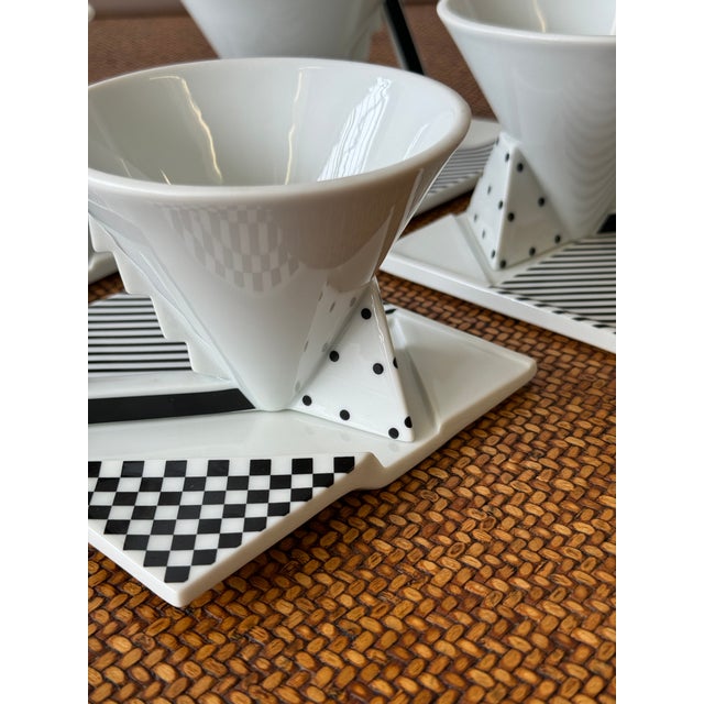 1990s Memphis Style Helena Uglow "Millennium" for Mikasa Cup & Saucer Set - 8 pcs For Sale - Image 12 of 14