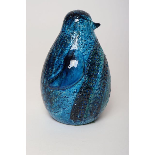 Mid-Century Modern Large Vintage Italian Rimini Blu Ceramic Penguin by Aldo Londi for Bitossi For Sale - Image 3 of 16