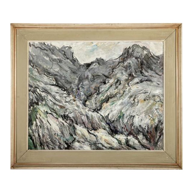 Cata Dujšin Ribar (Croatian, 1897-1994) "Mountains in Montenegro" Oil on Canvas For Sale