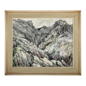 Cata Dujšin Ribar (Croatian, 1897-1994) "Mountains in Montenegro" Oil on Canvas