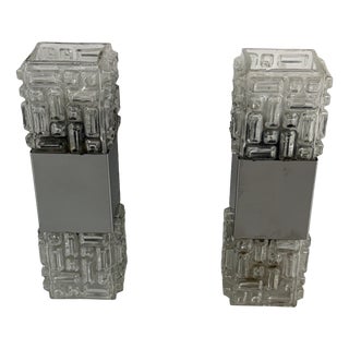 Vintage Space Age Wall Lamps in the style of Gaetano Sciolari, 1970s, Set of 2 For Sale