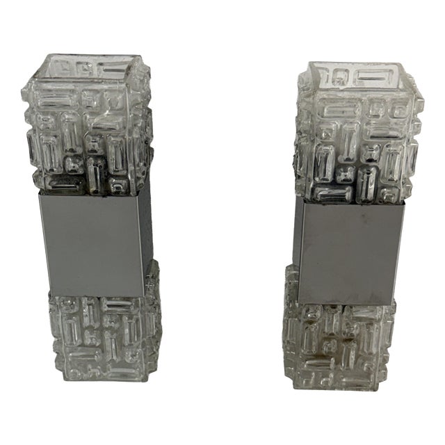 Vintage Space Age Wall Lamps in the style of Gaetano Sciolari, 1970s, Set of 2 For Sale