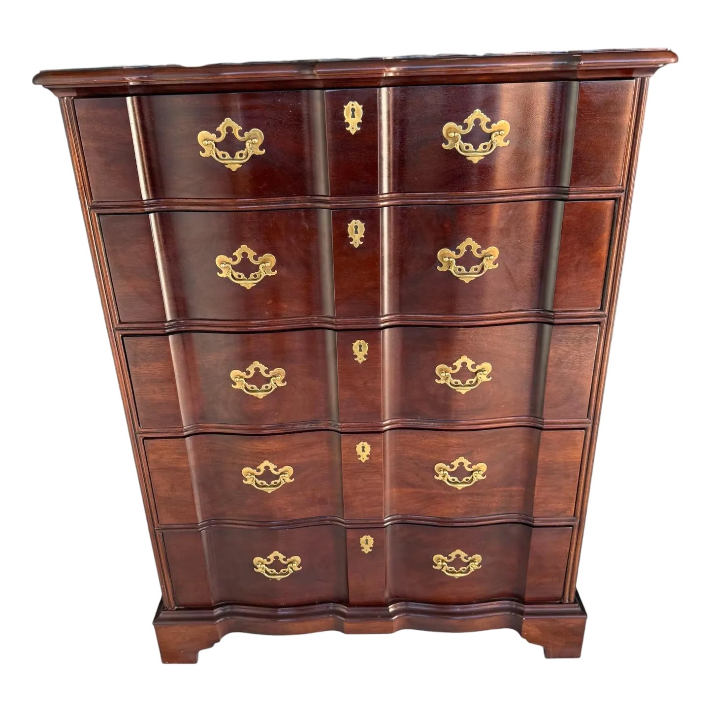 1980s Henredon Georgian Mahogany Highboy Dresser | Chairish
