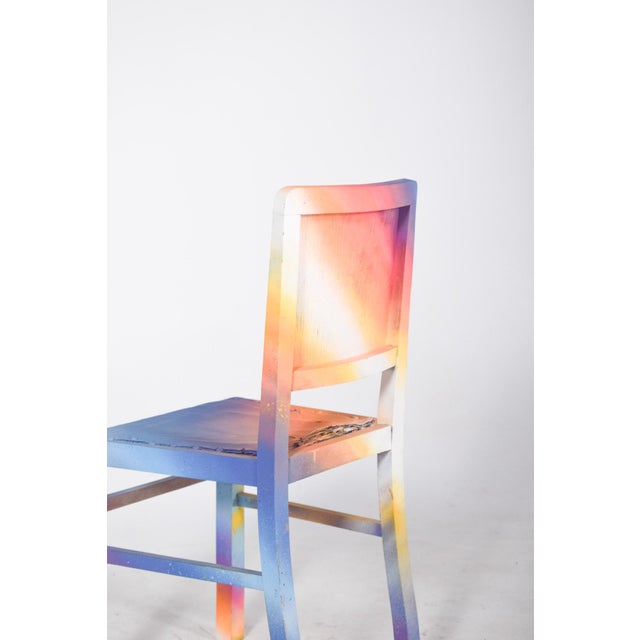 1950s Portuguese Painted Chair by Francisco Camilo, 1950s For Sale - Image 5 of 10