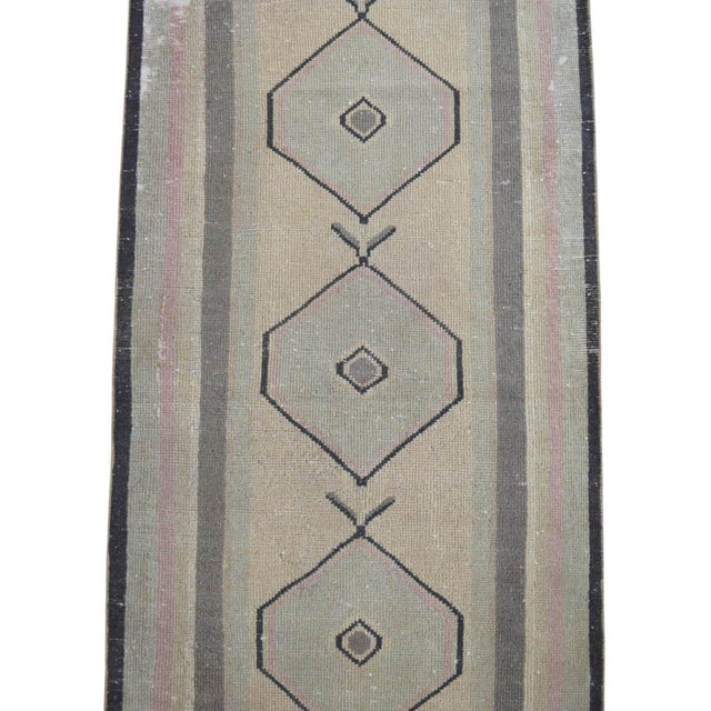 Contemporary Distressed Runner Rug - Faded Colors Low Pile Hallway 2'6″ X 10'6″ For Sale - Image 9 of 13
