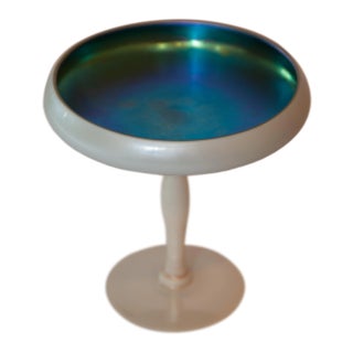 1930s Steuben Blue Aurene Calcite Compote For Sale