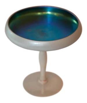 1930s Steuben Blue Aurene Calcite Compote