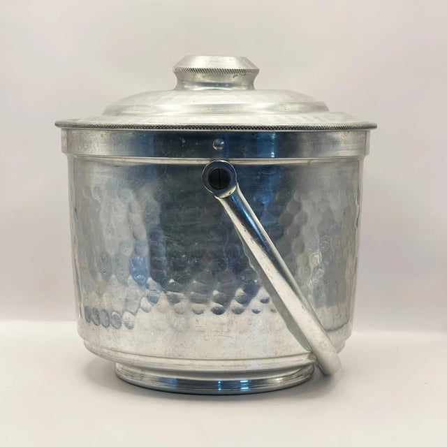 Vintage Italian Hammer Finish Ice Bucket For Sale - Image 4 of 8