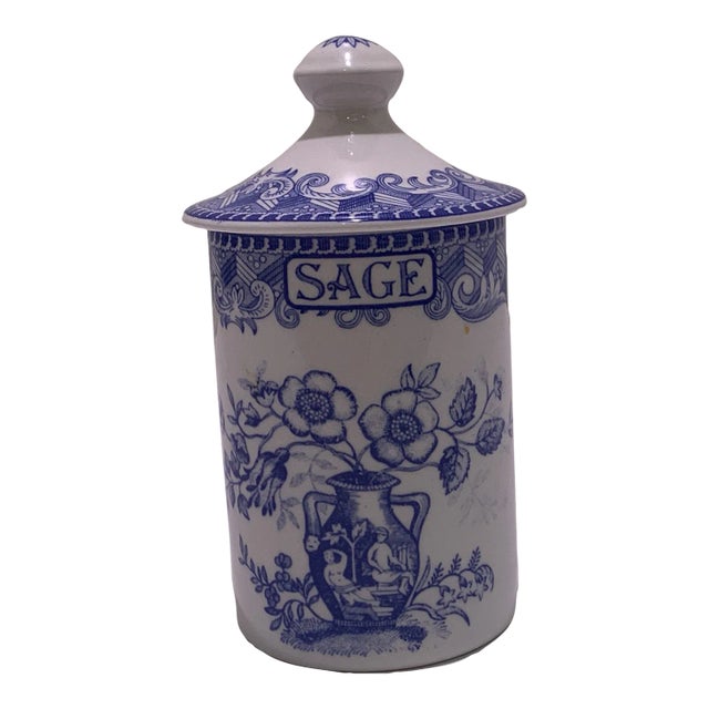 1980s Spode Blue Room Sage Spice Jar For Sale