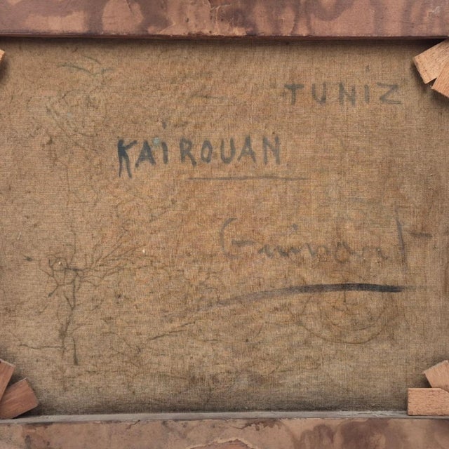 Mid 20th Century Original Orientalist Oil on Canvas Painting of Kairouan, Tunisia by F. Guinart - 20" X 16" For Sale - Image 9 of 9