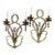 Pair of French Louis XV Laurel Wreath Bronze Double Candle Electric Wall Sconces C1900 For Sale