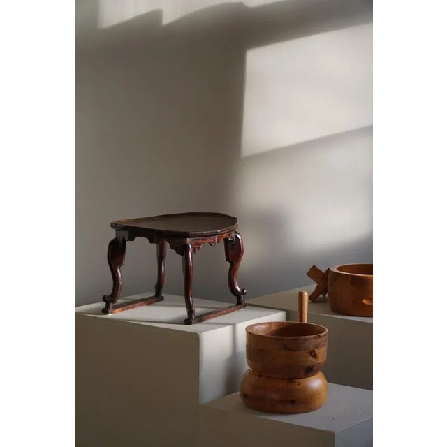 Art Deco Organic Side Table in Stained Wood, 1940s For Sale - Image 4 of 8