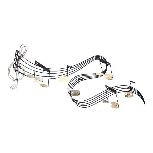 1980s Curtis Jere Music Wall Art Sculpture, Signed Chairish