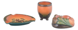Stoneware Ashtray, Vase and Pipe Holder by Ipsens Enke, 1920s, Set of 3
