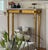 French Louis XVI Style White Marble Top Gilded Console - 41 in tall x 39.5 x 12 Dimensions 41 x 39.5 x 12 in