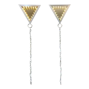 Pair of Sconce Lights Triangle Aluminum Infinity Mirror Mid Century Modern Vintage 70s