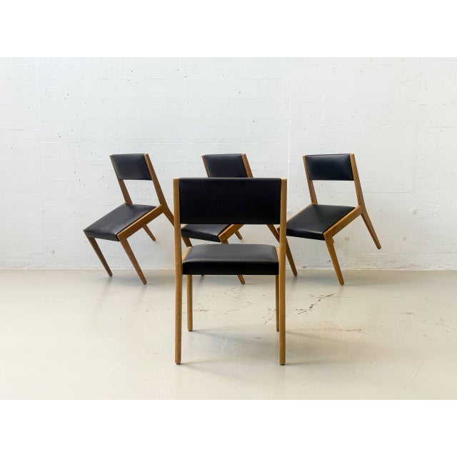 Vintage Upholstered Chairs in Beech Wood, 1960s For Sale - Image 6 of 10